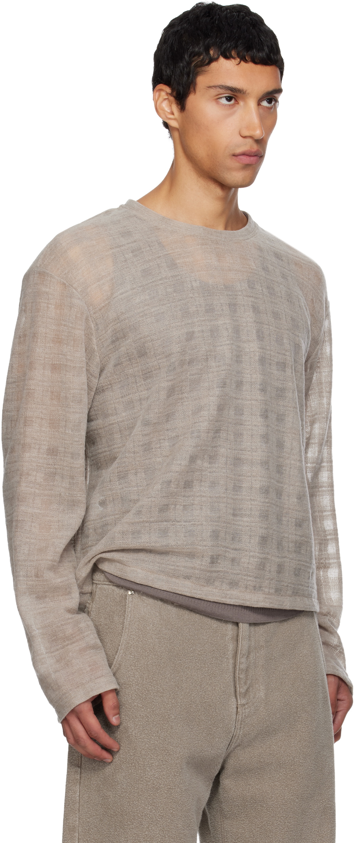 mfpen Beige Round Neck Sweater