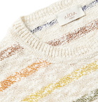 Altea - Striped Mélange Cotton-Blend Sweater - Neutrals