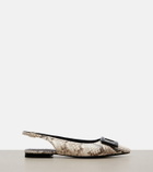 Roger Vivier Gommettine snake-effect leather slingback flats