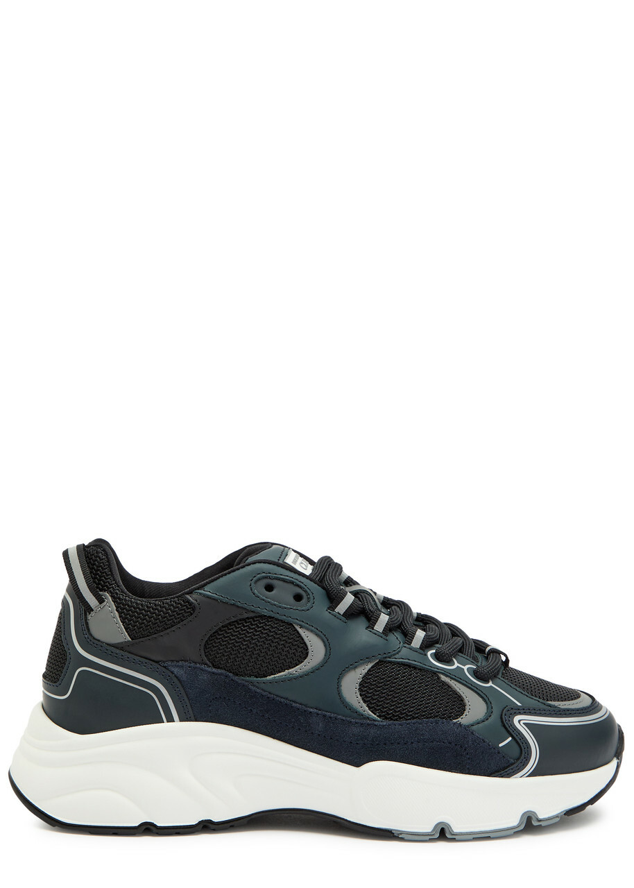 Cleens Pulse Runner Panelled Mesh Sneakers Navy