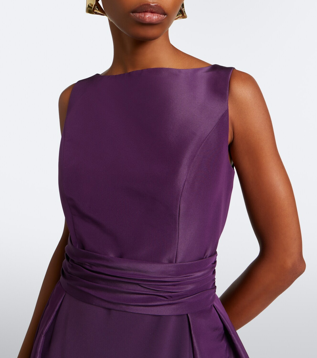 Carolina Herrera Pleated silk taffeta gown