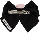 Sandy Liang Black & Pink Corsage Bow Hair Clip