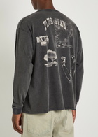 Duke And Dexter Sketch Printed Long Sleeve Cotton T-shirt Grey