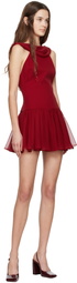Mirror Palais Red Double Cowl Minidress