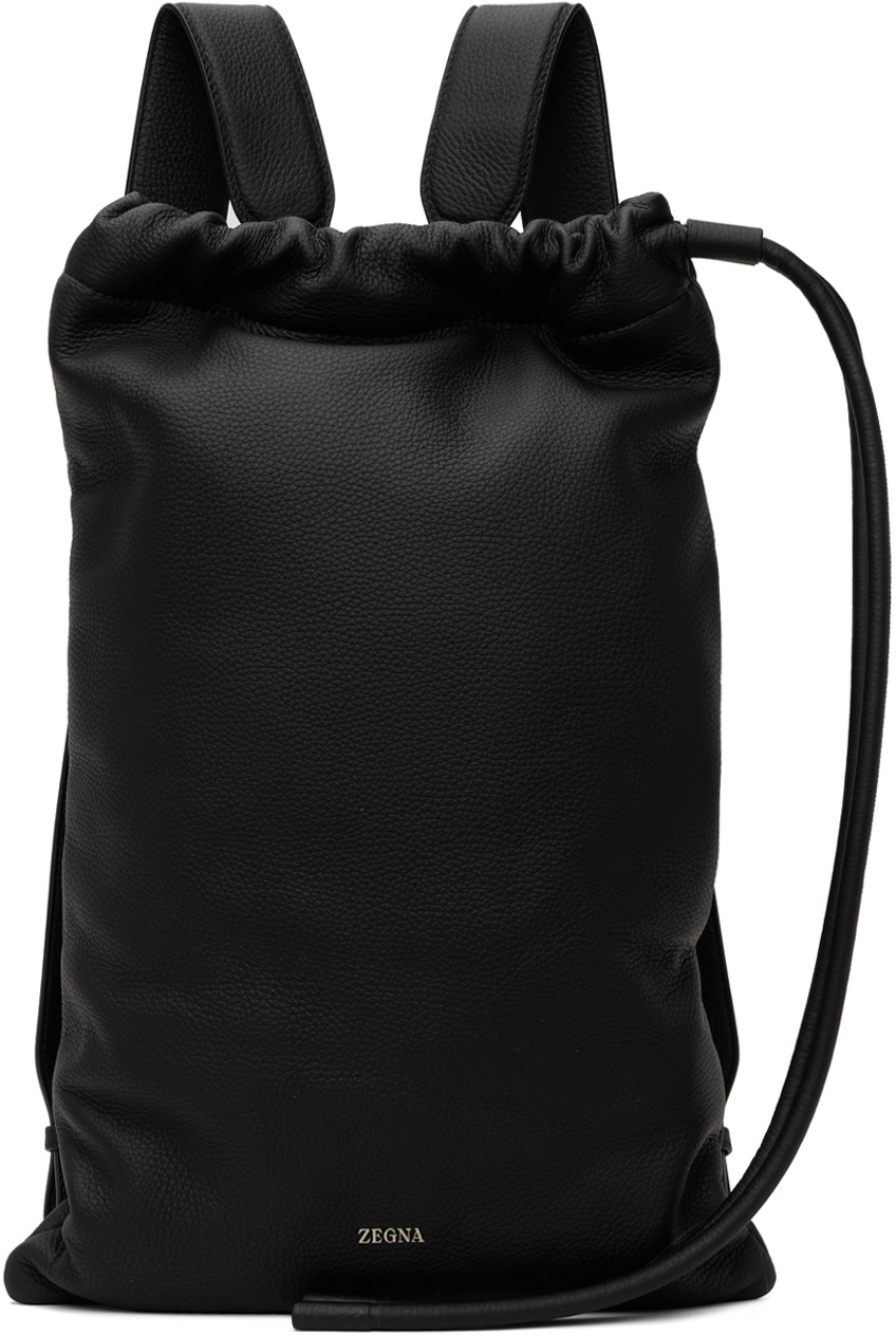 [MONOHA] / ☆ 24FW Drawstring backpack / black ZEGNA Black Drawstring Backpack Zegna