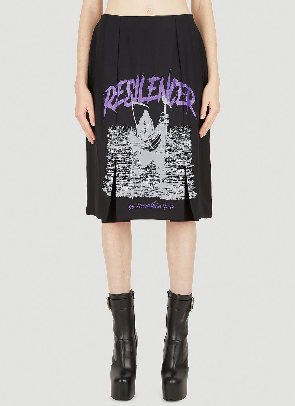 Resilencer Pleated Skirt in Black Raf Simons