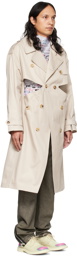 Coperni Beige Twisted Trench Coat