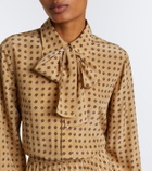 Gucci Interlocking G plissé silk midi dress