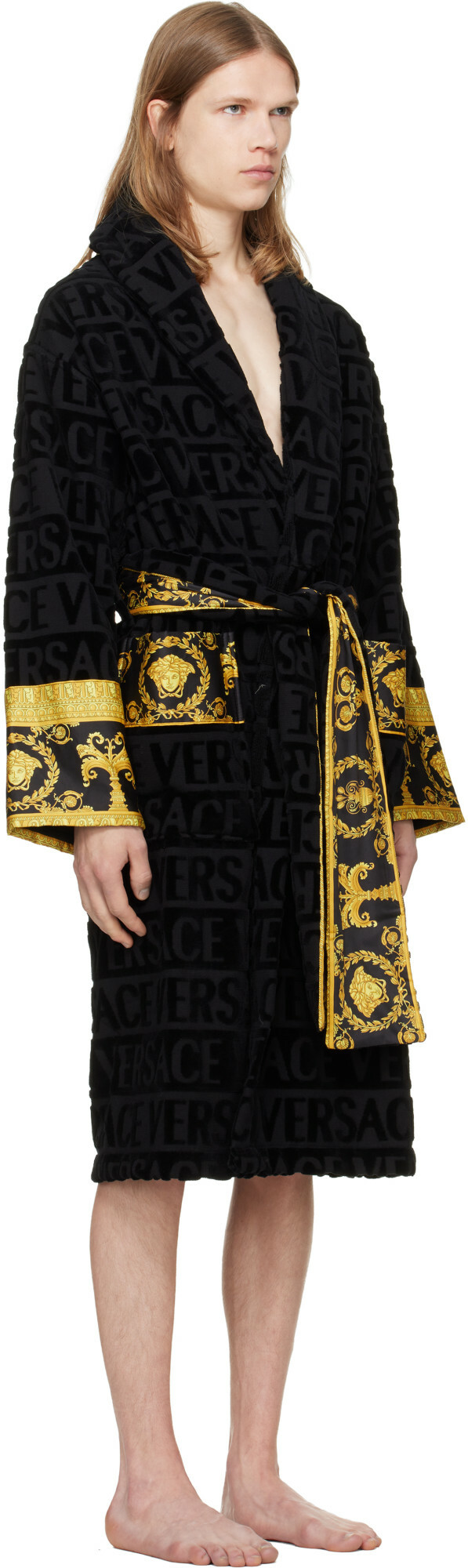 Versace Black 'I Heart Baroque' Bathrobe