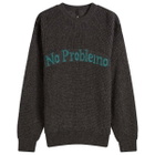 No Problemo Men's Waffle Knit Jumper in Charcoal