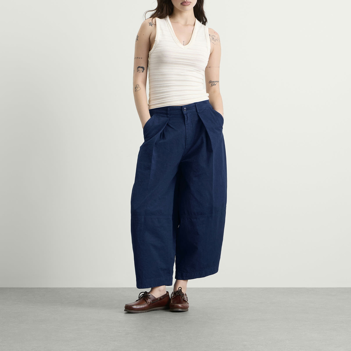 YMC Women's Deadbeat Trousers in Blue
