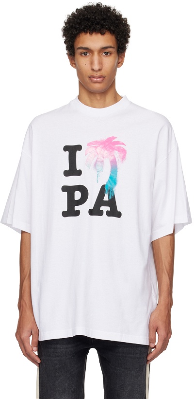 Photo: Palm Angels White 'I Love PA' T-Shirt