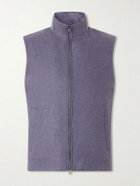 Herno - Leather Trimmed Silk and Cashmere-Blend Vest - Purple