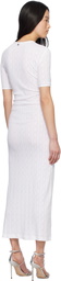 Rabanne White Pointelle Short Sleeve Maxi Dress