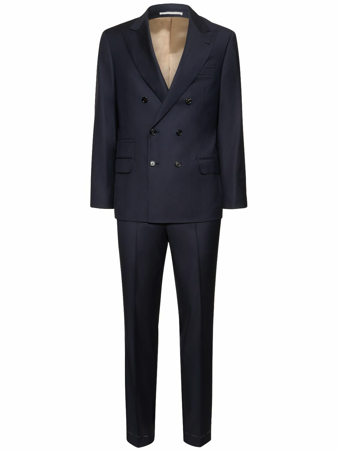 BRUNELLO CUCINELLI - Wool Double Breasted Suit Brunello Cucinelli