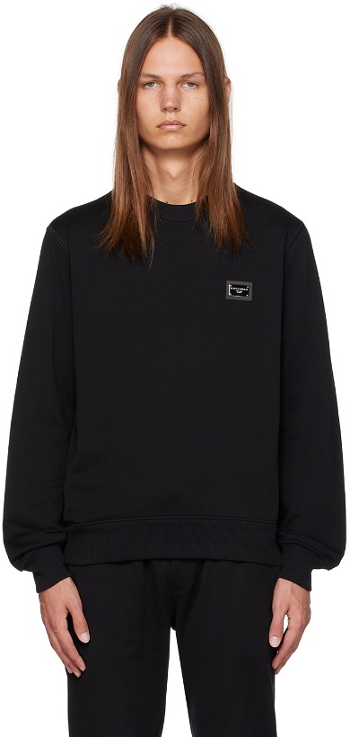 Photo: Dolce & Gabbana Black Plaque Sweatshirt