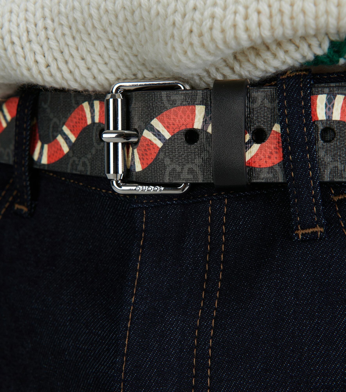 Gucci - GG belt with Kingsnake print