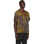 CMMN SWDN Khaki and Black Paisley Short Sleeve Shirt