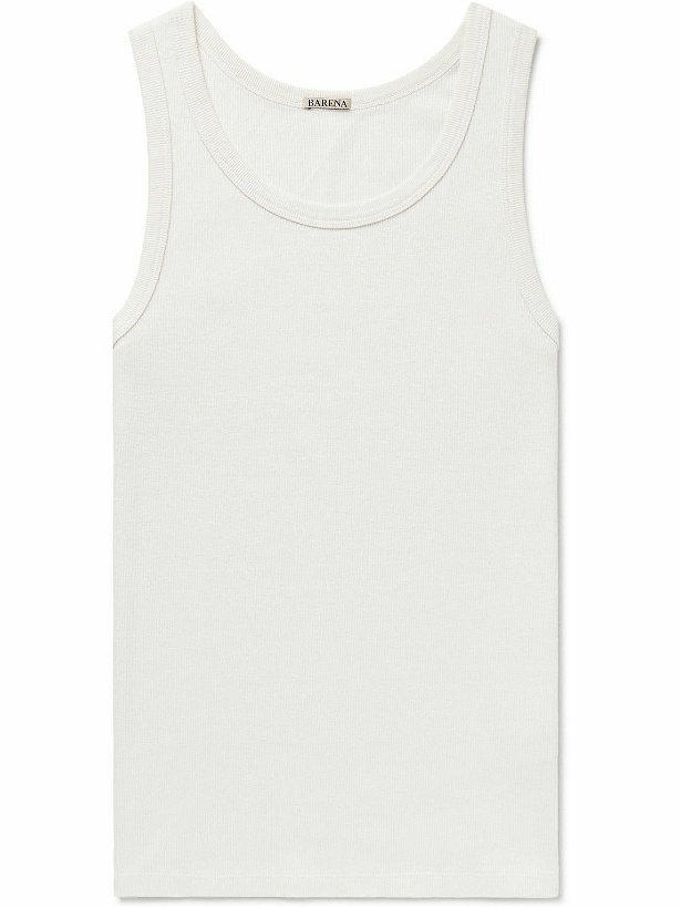 Photo: Barena - Solio Garment-Dyed Ribbed Stretch-Cotton Jersey Tank Top - Neutrals