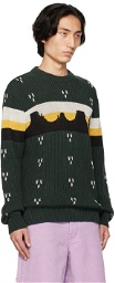 PHIPPS Green Intarsia Sweater