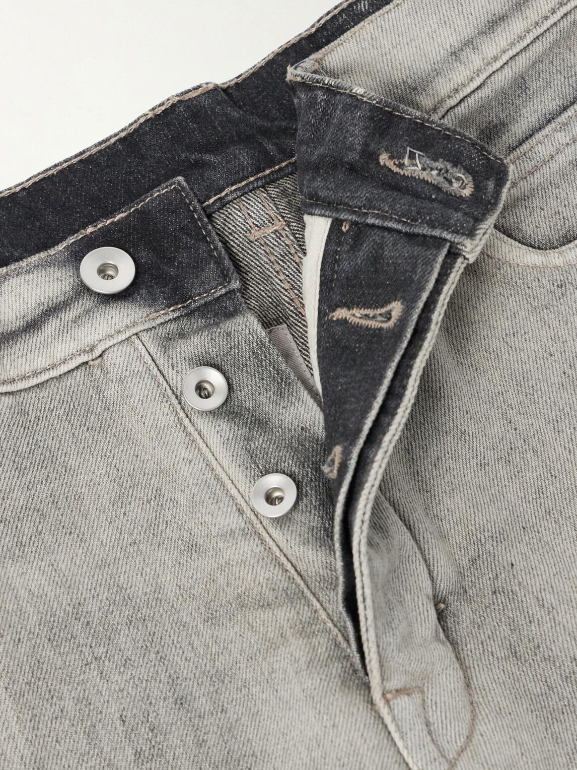 Rick Owens - Bolan Straight-Leg Frayed Denim Shorts - Gray