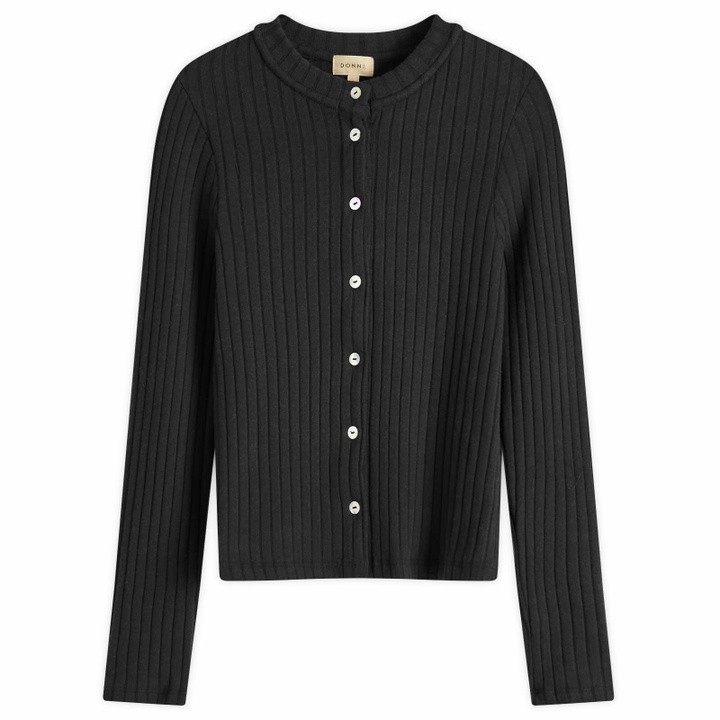 Photo: DONNI. Women's Sweater Rib Cardigan in Jet
