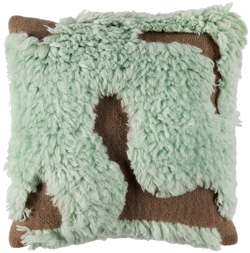 Mush Studios SSENSE Exclusive Brown & Blue 'The Wooly' Cushion