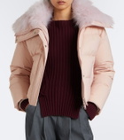 Yves Salomon Doudoune shearling-trimmed down jacket