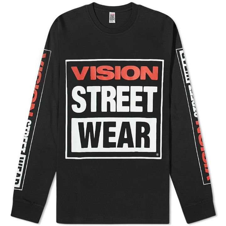 Photo: Vision Streetwear Men's Long Sleeve OG Box Logo T-Shirt in Black