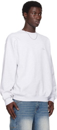 Dime Gray Cursive Small Logo Crewneck Sweatshirt
