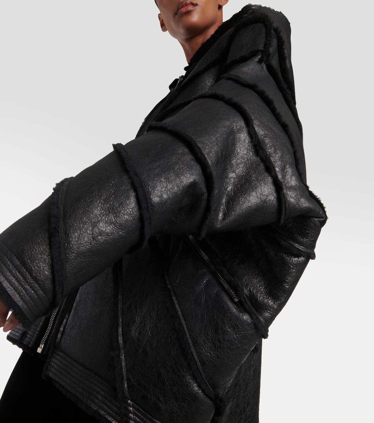 Rick Owens Reversible leather and shearling jacket Rick Owens Rick Owens Reversible leather and shearling jacket Rick Owens