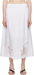 rag & bone White Clem Lace Midi Skirt