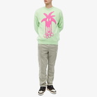 Palm Angels Men's Douby Intarsia Crew Sweat in Green