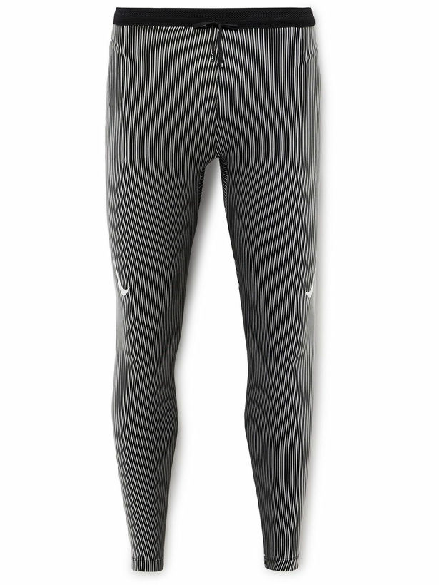 Photo: Nike Running - Aeroswift Striped Ribbed Dri-FIT ADV Tights - Gray