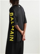 Balmain - Oversized Logo-Print Cotton-Jersey T-Shirt - Black