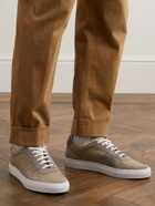 Common Projects - Bball Suede-Trimmed Leather Sneakers - Brown