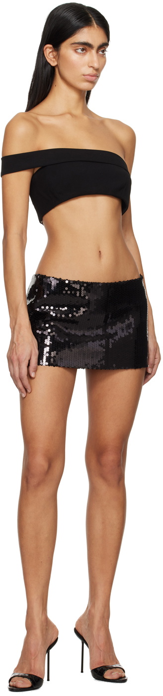Mônot Black Paillette Miniskirt