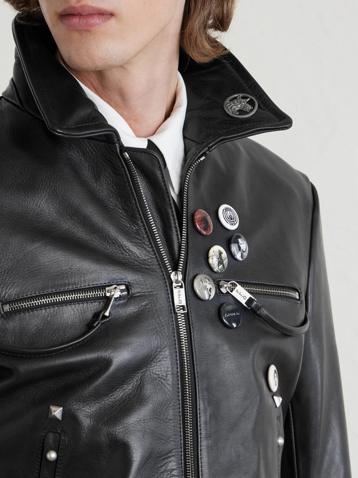 Enfants Riches Déprimés - Sid Cropped Studded Embellished Leather Jacket - Black