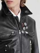 Enfants Riches Déprimés - Sid Cropped Studded Embellished Leather Jacket - Black