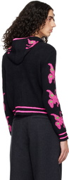 Chopova Lowena Black Neon Butterfly Hoodie