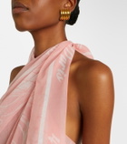 Balmain Printed silk beach cover-up