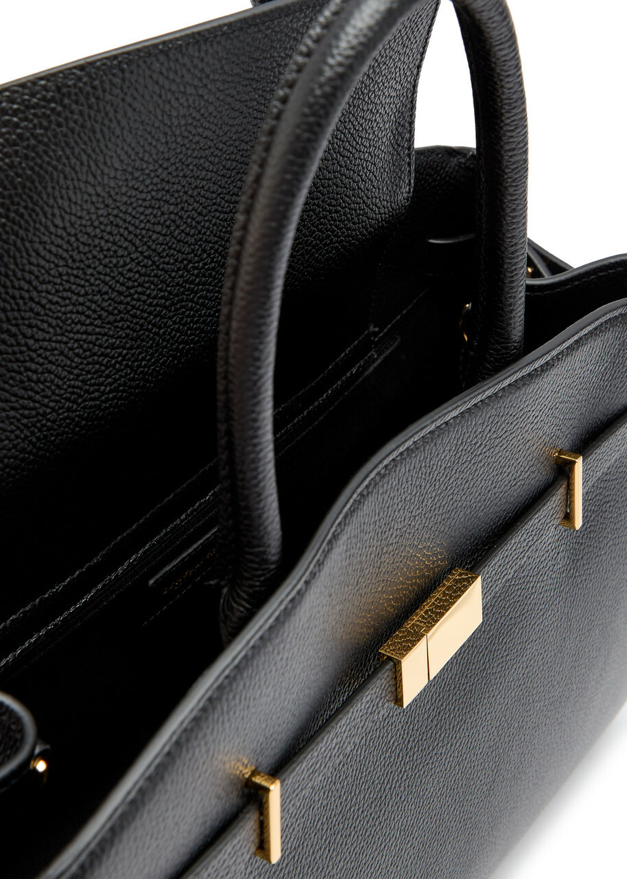 Demellier The Hudson Midi Grained Leather top Handle bag - Black - One Size