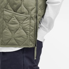 Taion Men's Military Zip V-Neck Down Vest in Dark Sage Green