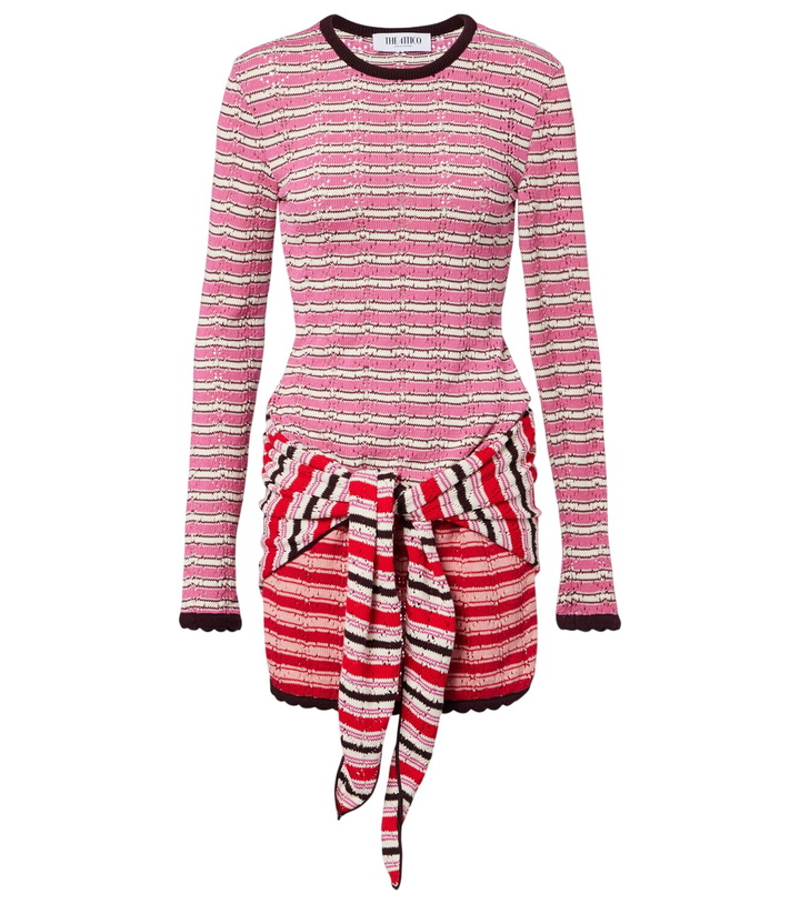 Photo: The Attico Striped crochet cotton minidress