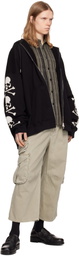 MASTERMIND WORLD Black Oversized Patch Zip-Up Hoodie