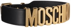 Moschino Black Medium/Big Lettering Logo Dog Collar