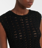 Loulou de Saison Saez asymmetric scalloped crochet top