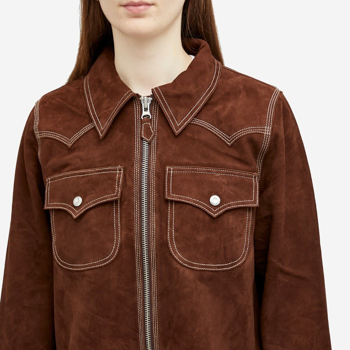Nudie Jeans Co Women's Anja Western Suede Jacket in Bruno
