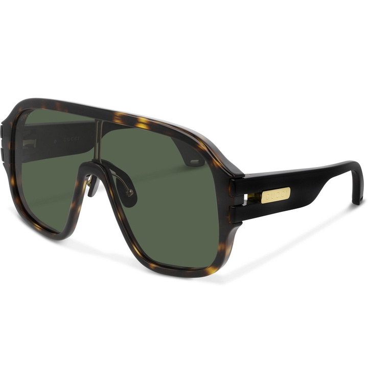 Photo: Gucci - Aviator-Style D-Frame Tortoiseshell Acetate Sunglasses - Black