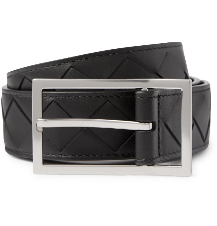 Photo: Bottega Veneta - 3cm Intrecciato Leather Belt - Black